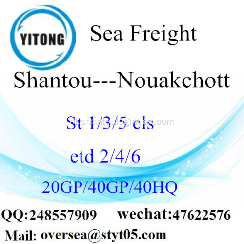 Shantou poort zeevracht verzending naar Nouakchott